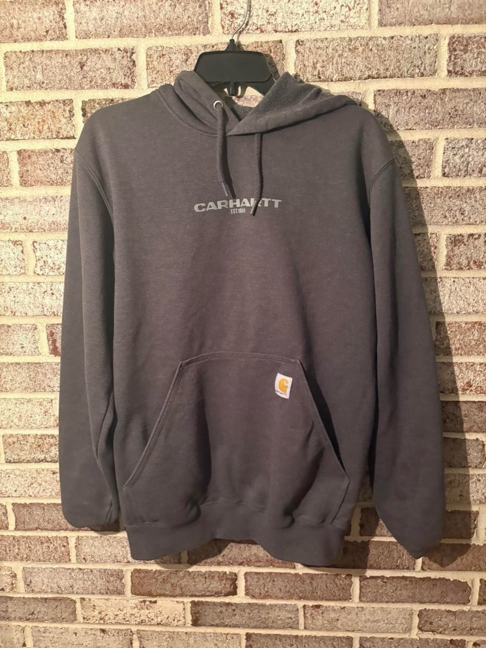 Carhartt Men's Charcoal Gray Logo Pullover Hoodie